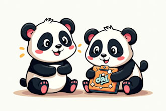 do panda mascot logo 12 hours with satisfaction guarantee