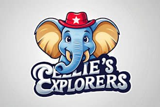 do elephant mascot logo with free source file