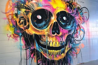 do amazing custom graffiti, wall arts or murals