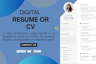 design a professional and modern resume or cv