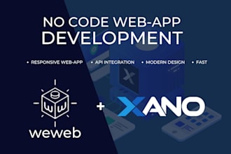 develop webapp, app with weweb, xano, adalo, supabase