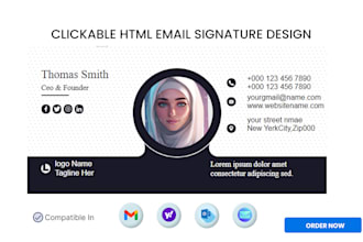 create clickable html email signature design