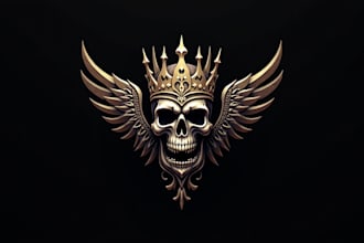 do skull dead mascot logo in my style