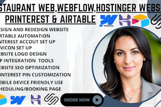 build restaurant website customize webflow hostinger airtable project