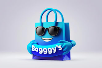 create shoping bag mascot logo for your business 12 hours