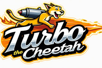 design wonderful turbo cheetah mascot logo with unlimited revision