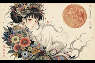 illustrate a tattoo design in japanese style