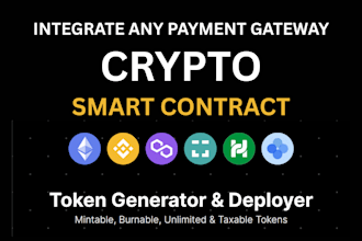 integrate any payment gateway crypto erc20, bep20 token smart contract solana