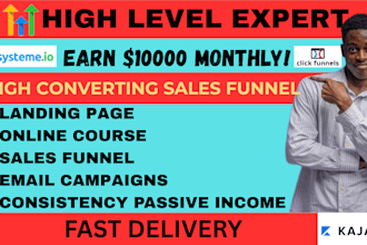 landing page sales funnel in systeme io clickfunnel gohighlevel kajabi kartra