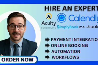 set up acuity scheduling, calendly, square, fresha, booksy, simplybook me
