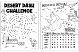 create children activity book and coloring pages for KDP