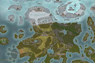 do medieval fantasy map, isometric vector map illustrations for novels games dnd