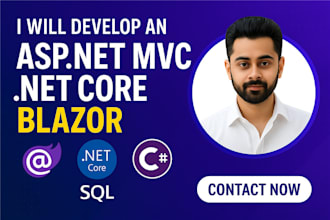 develop an asp dot net mvc, dot net core or blazor webapp