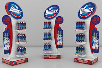 design 3d retail display kiosk pop posm and product display