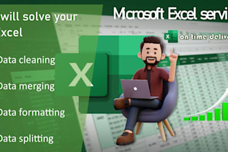 clean, format, merge, split excel data