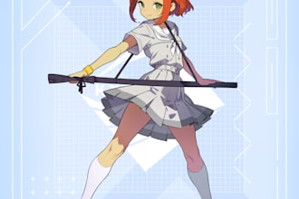 draw your anime oc or bust up character in japanese style