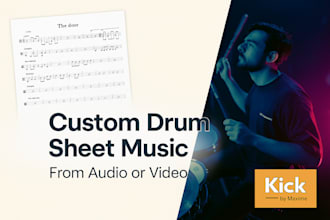 transcribe accurate drum sheet music from audio or video