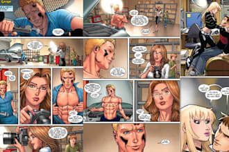 draw comic book graphic novel illustration storyboard manga page anime character