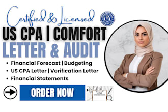 do US CPA comfort letter, CPA notary letter accounting audit financial statement