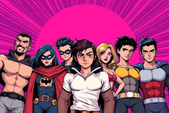 create a comic cover page design illustration