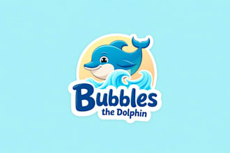 make an amazing dolphin bubble mascot logo for you  just in 12 hours