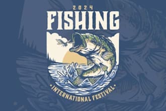 do fishing hunting outdoor vintage logo design for t shirt