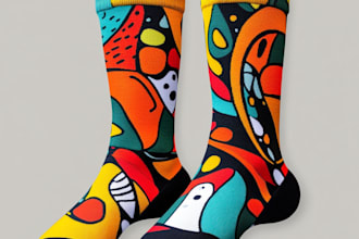 make a custom and unique socks design art for you