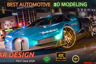 create 3d car modeling and rendering