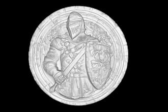 sculpt printable 3d coin model 3d bas relief sculpture 3d medallion cnc