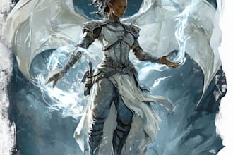 make a dragons and dnd character illustration