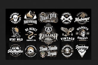 design retro vintage logo for business, tattoo barbershop
