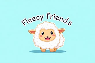 design sheep mascot logo with my creative thinking