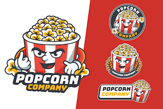 do make an modern unique popcorn logo