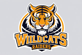 design tiger mascot logo with creative concepts