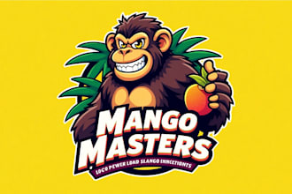 design treat monkey mascot logo with unlimited revision