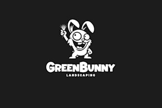 design awesome green bunny logo