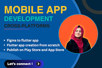 design and develop flutter apps and publish to app stores