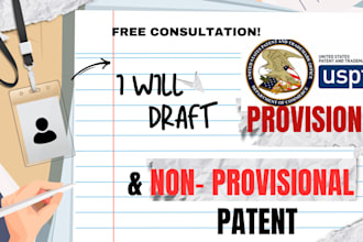 draft your utility provisional, non provisional patent as your legal attorney