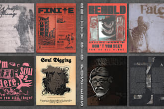 design gritty gig posters and music release artworks