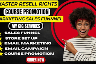 promote master resell rights courses using email marketing, sales funnel