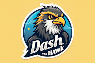 design outstanding dash hawk mascot logo with express delivery