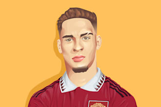 high quality vector portrait illustration design 24 hours process