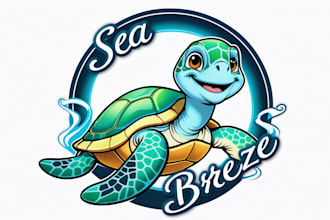 do sea turtle mascot logo in 48 hours