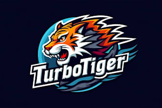 design outstanding turbo tiger mascot logo with unlimited revision