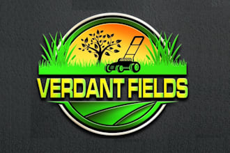 professional landscape, grass trimming, and lawn care logo for your business