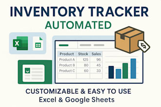 create ms excel and google sheets automated inventory management, sales tracker