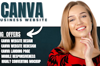 design stunning canva website, canva landing page, canva business website