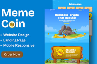 design meme coin landing page and web design within 24 hours