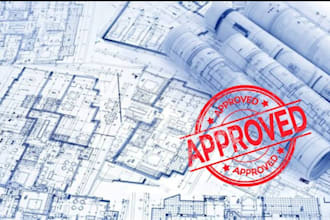 draw stamp architectural drawing  2d floor city permit stamp fire sprinkler