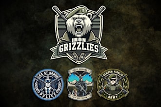 design patch, badge, army, military, circular, skull, stunning tactical logo